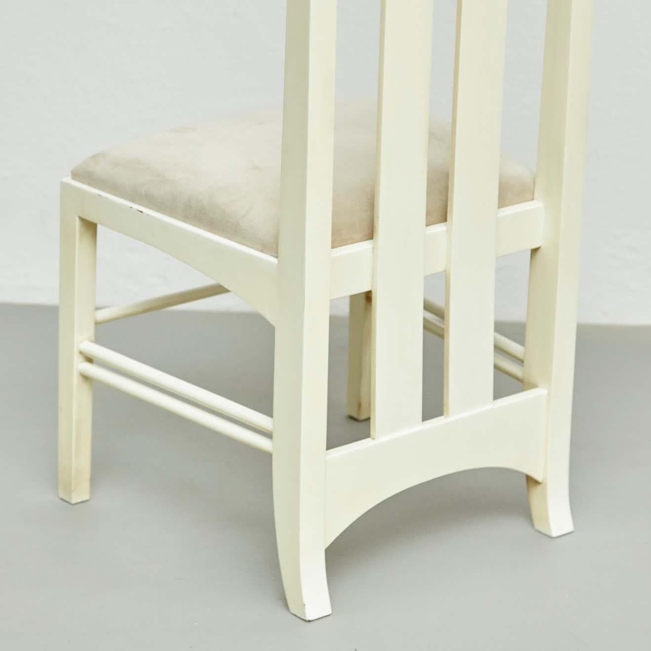 Wood Charles Rennie Mackintosh White Lacquered Chair, circa 1970