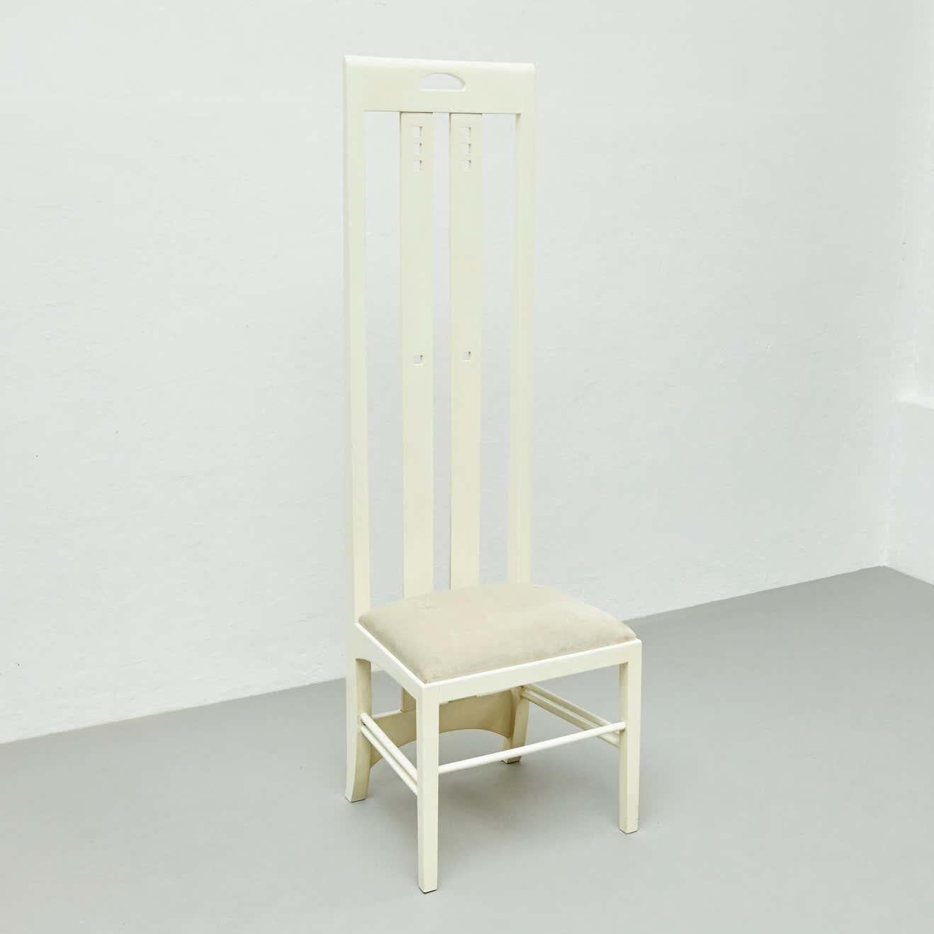 Charles Rennie Mackintosh White Lacquered Chair, circa 1970 1