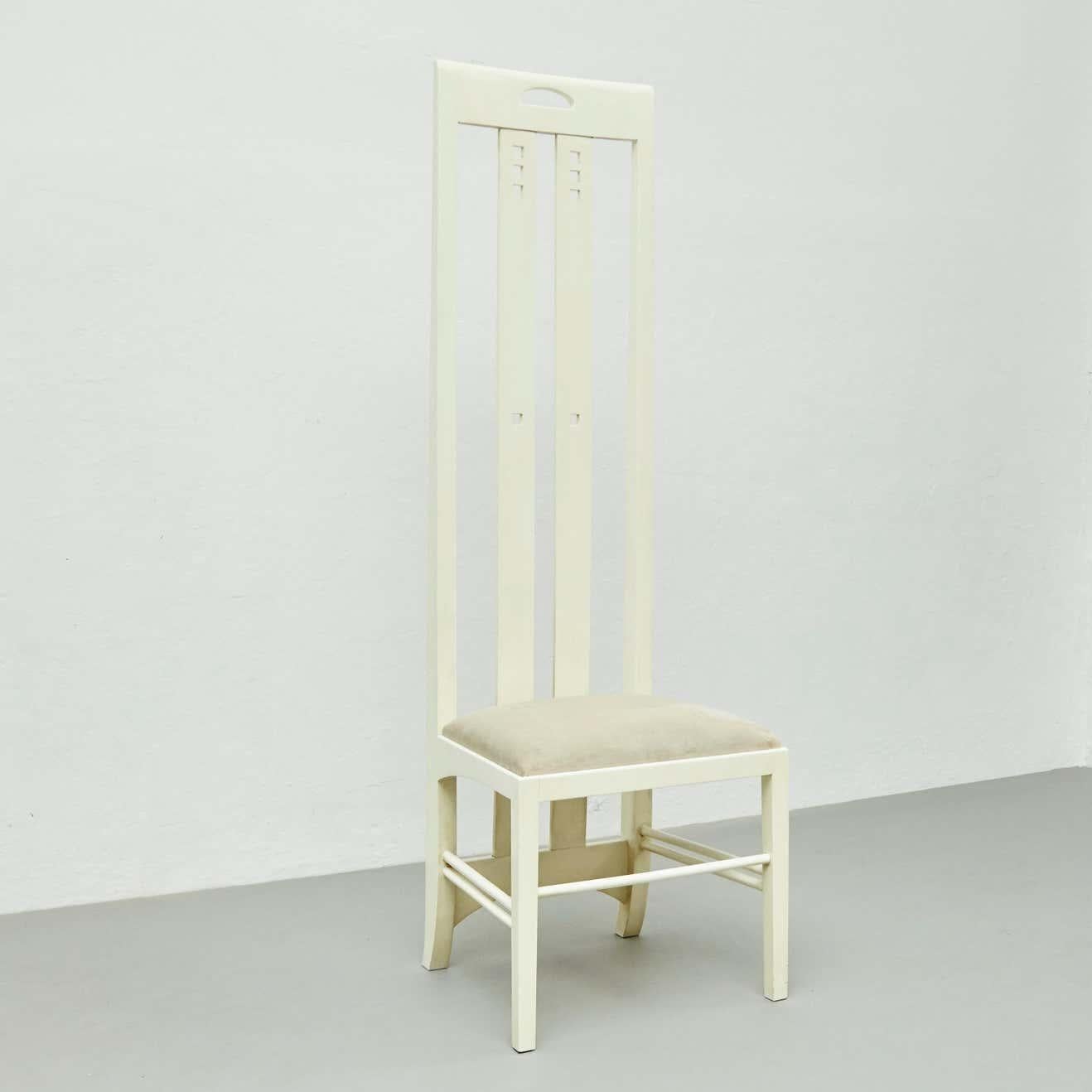 Charles Rennie Mackintosh White Lacquered Chair, circa 1970 2