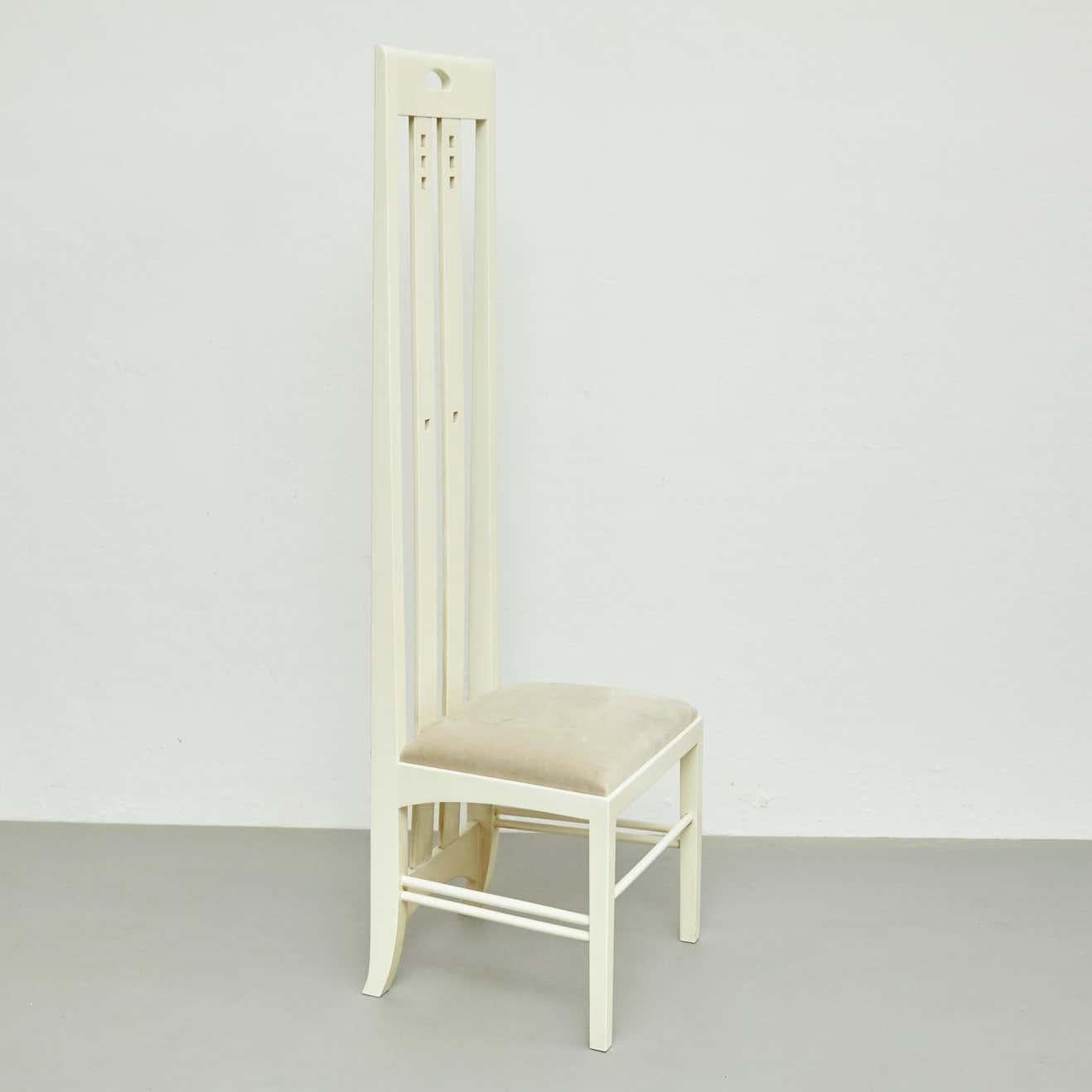 Charles Rennie Mackintosh White Lacquered Chair, circa 1970