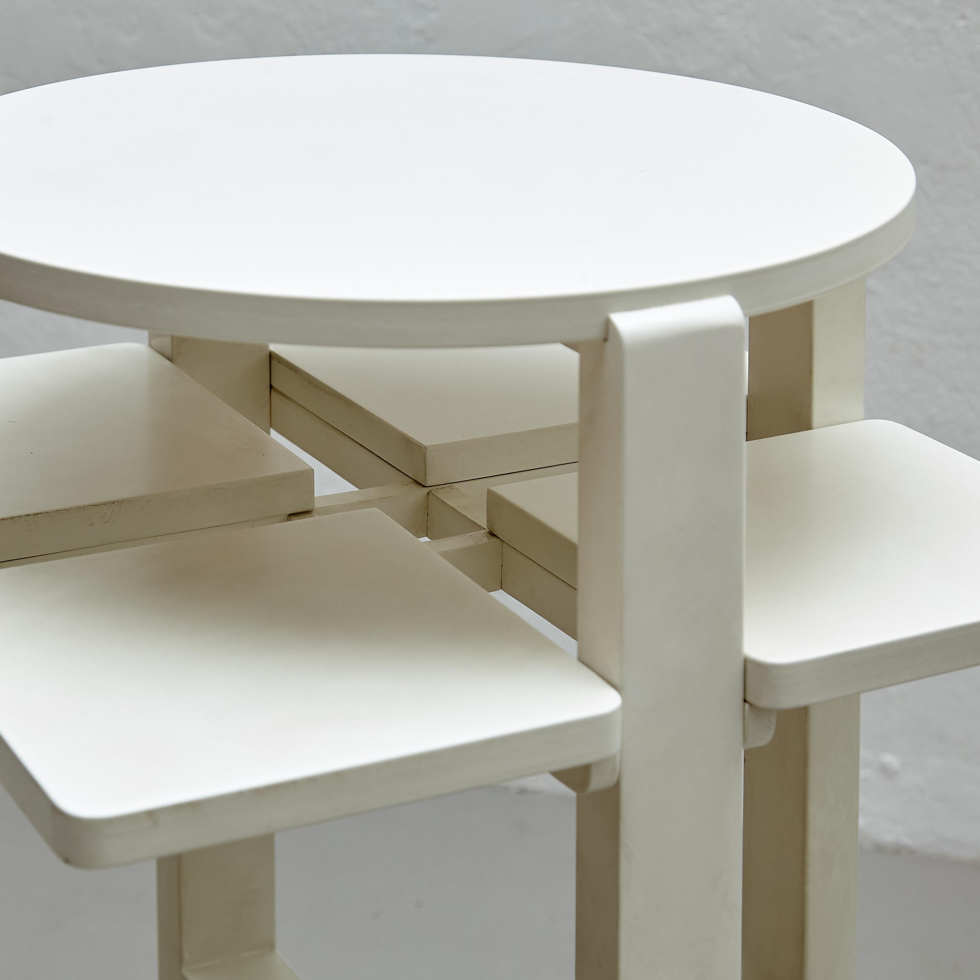 Charles Rennie Mackintosh White Lacquered Domino Side Table, circa 1970 3