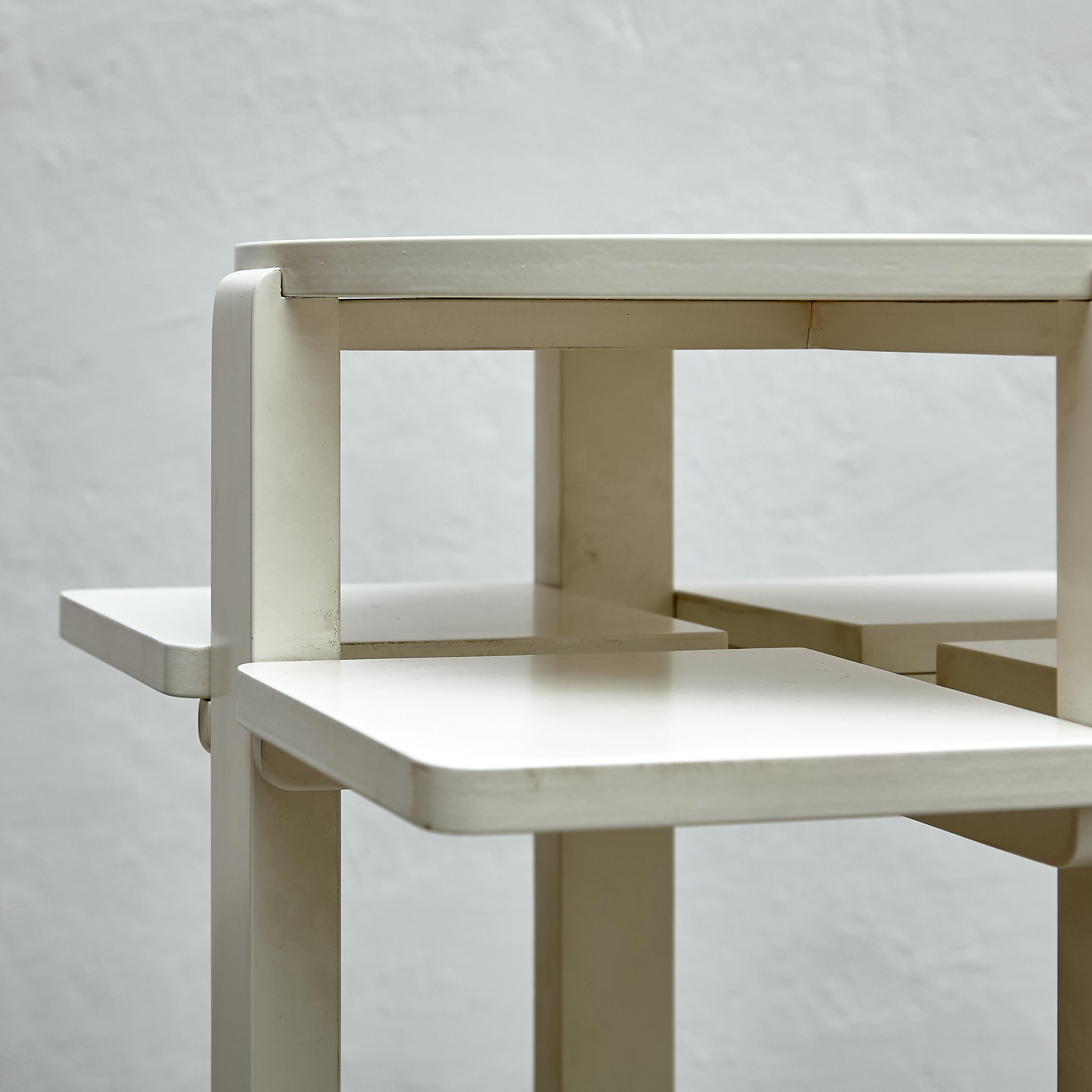 Charles Rennie Mackintosh White Lacquered Domino Side Table, circa 1970 6