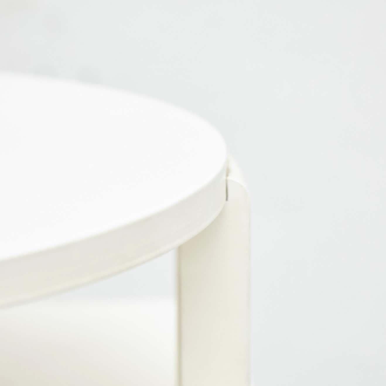 Mid-Century Modern Charles Rennie Mackintosh White Lacquered Domino Side Table, circa 1970