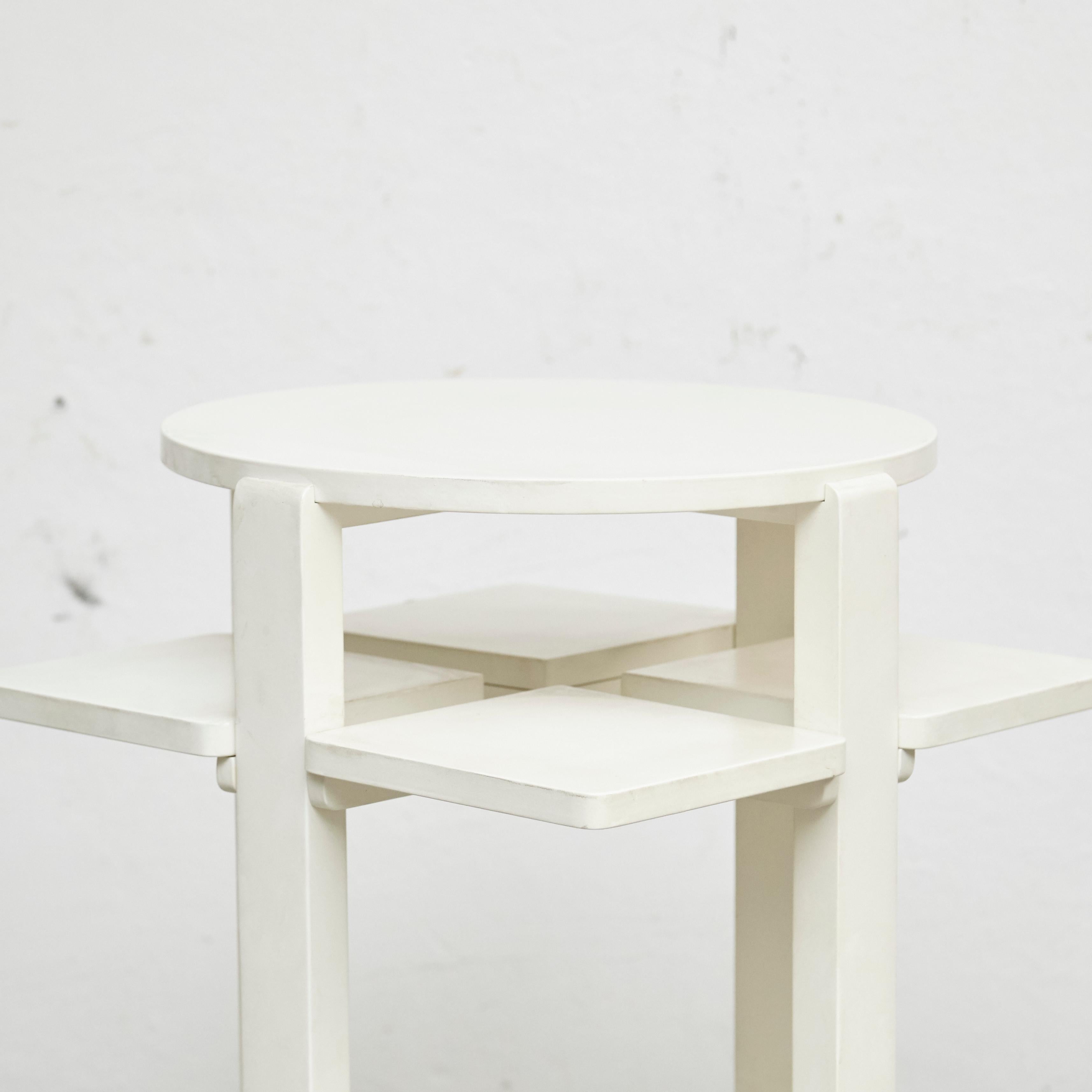 Charles Rennie Mackintosh White Lacquered Domino Side Table, circa 1970 In Good Condition In Barcelona, Barcelona
