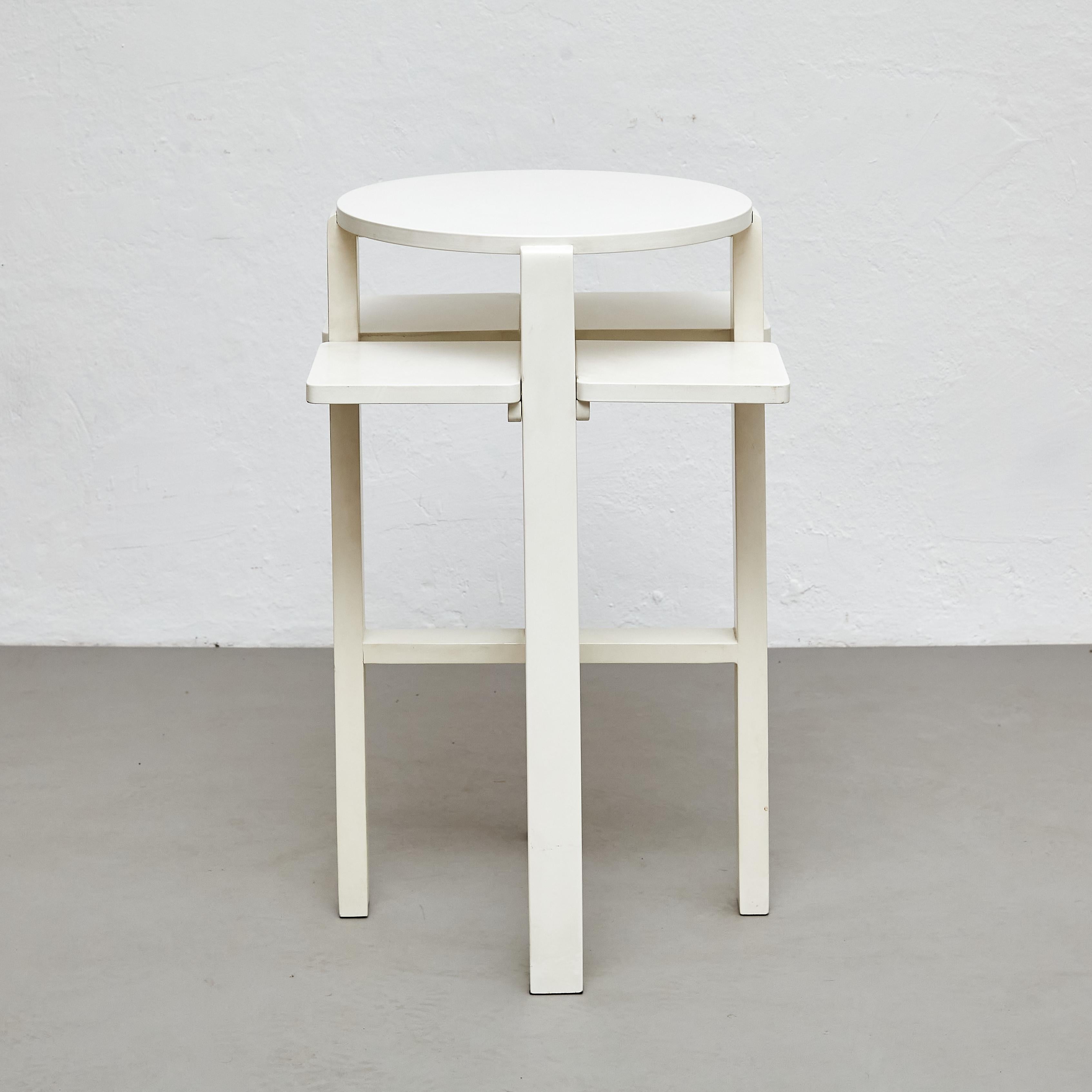 Late 20th Century Charles Rennie Mackintosh White Lacquered Domino Side Table, circa 1970