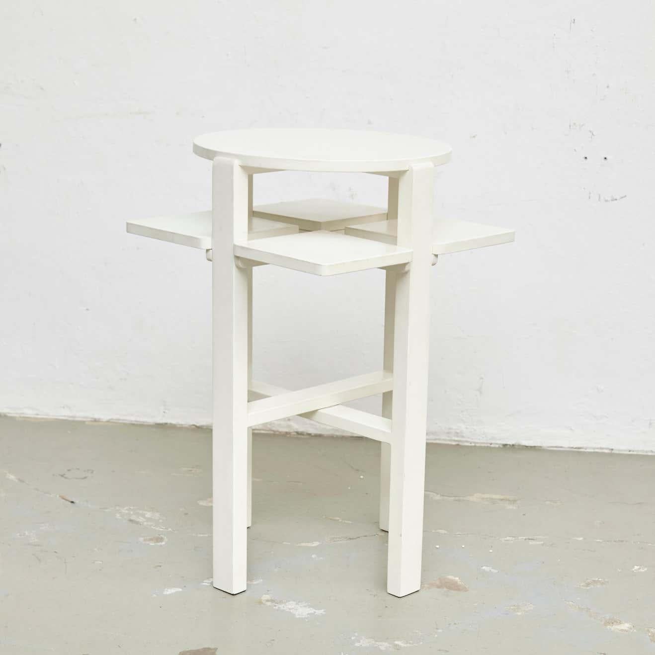 Charles Rennie Mackintosh White Lacquered Domino Side Table, circa 1970 1