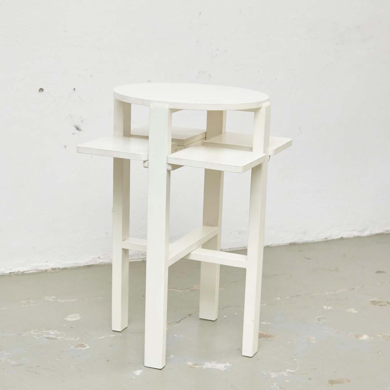 Charles Rennie Mackintosh White Lacquered Domino Side Table, circa 1970 2