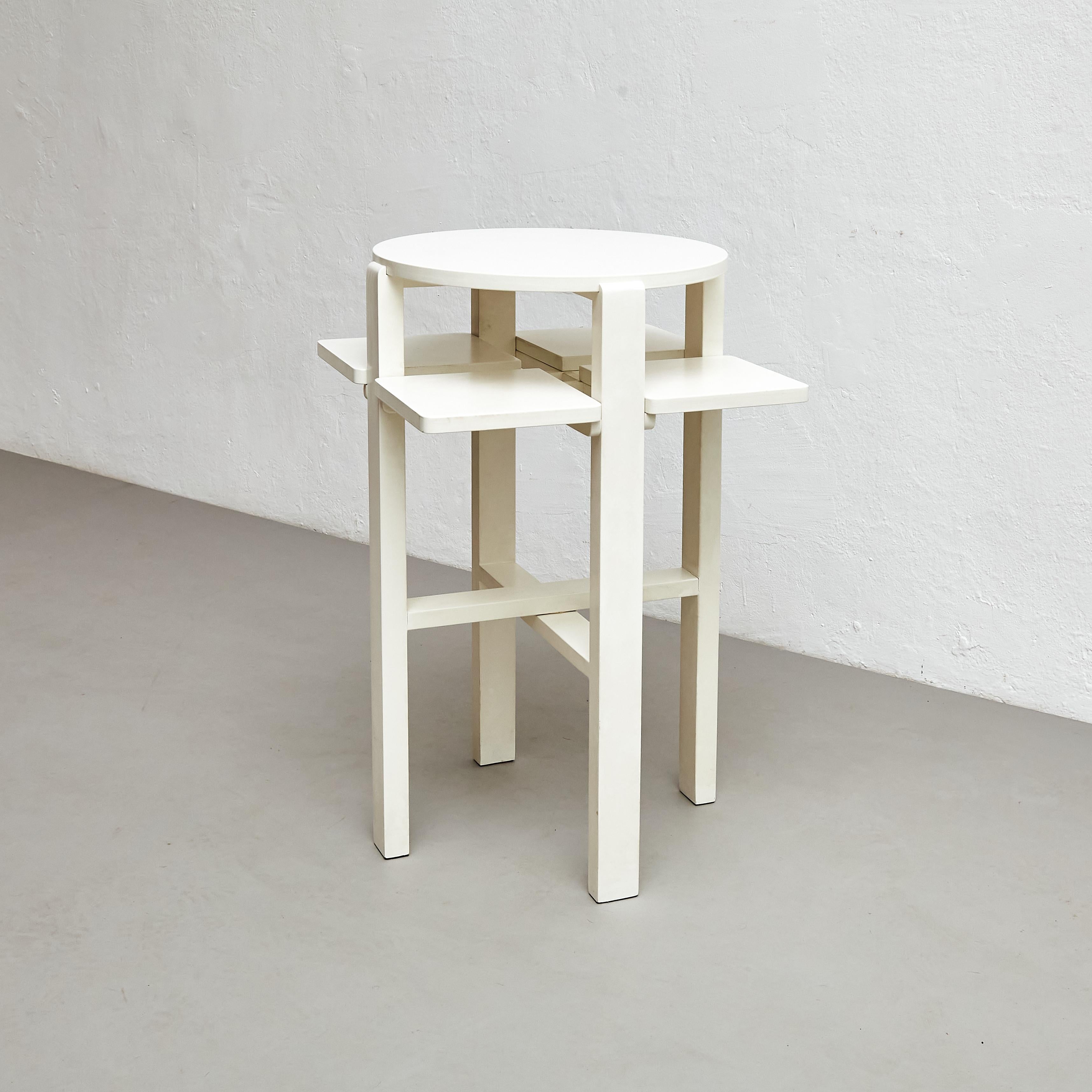 Charles Rennie Mackintosh White Lacquered Domino Side Table, circa 1970 2