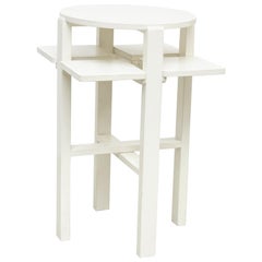 Charles Rennie Mackintosh White Lacquered Domino Side Table, circa 1970