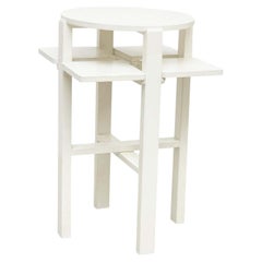 Vintage Charles Rennie Mackintosh White Lacquered Domino Side Table, circa 1970