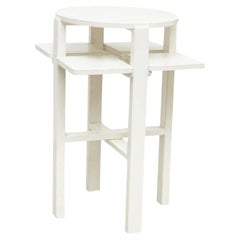 Used Charles Rennie Mackintosh White Lacquered Domino Side Table, circa 1970