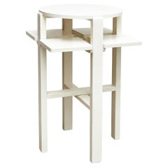 Charles Rennie Mackintosh White Lacquered Domino Side Table, circa 1970