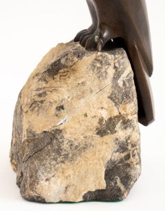 Charles Reussner Animalier Falcon Bronze Sculpture