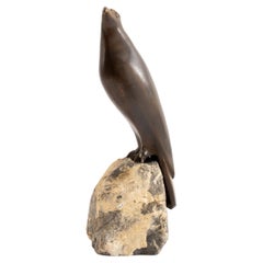 Charles Reussner Animalier Falcon Bronze Sculpture