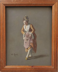 French painting 19th REVEL portrait woman 18th century costume 