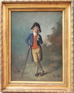 Ritratto Incredibile costume della Rivoluzione Francese REVEL romantico dipinto francese
