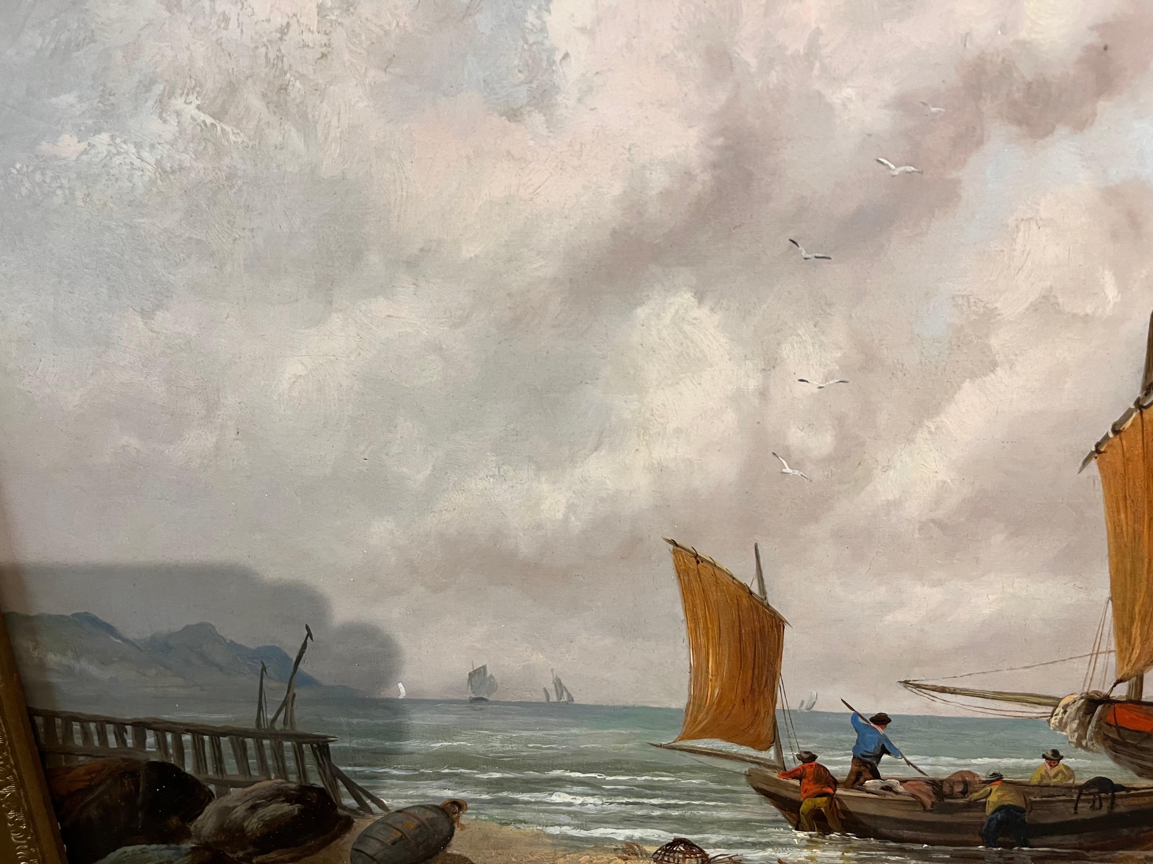 OLD MASTER OIL PAINTING GRANDE Alta calidad Siglo XIX Coger Marco dorado en venta 14