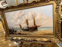 GRAND PEINTURE A L'HUILE DE L'ANCIEN MAITRE Haute qualité 19ème SIÈCLE Attrape Cadre doré