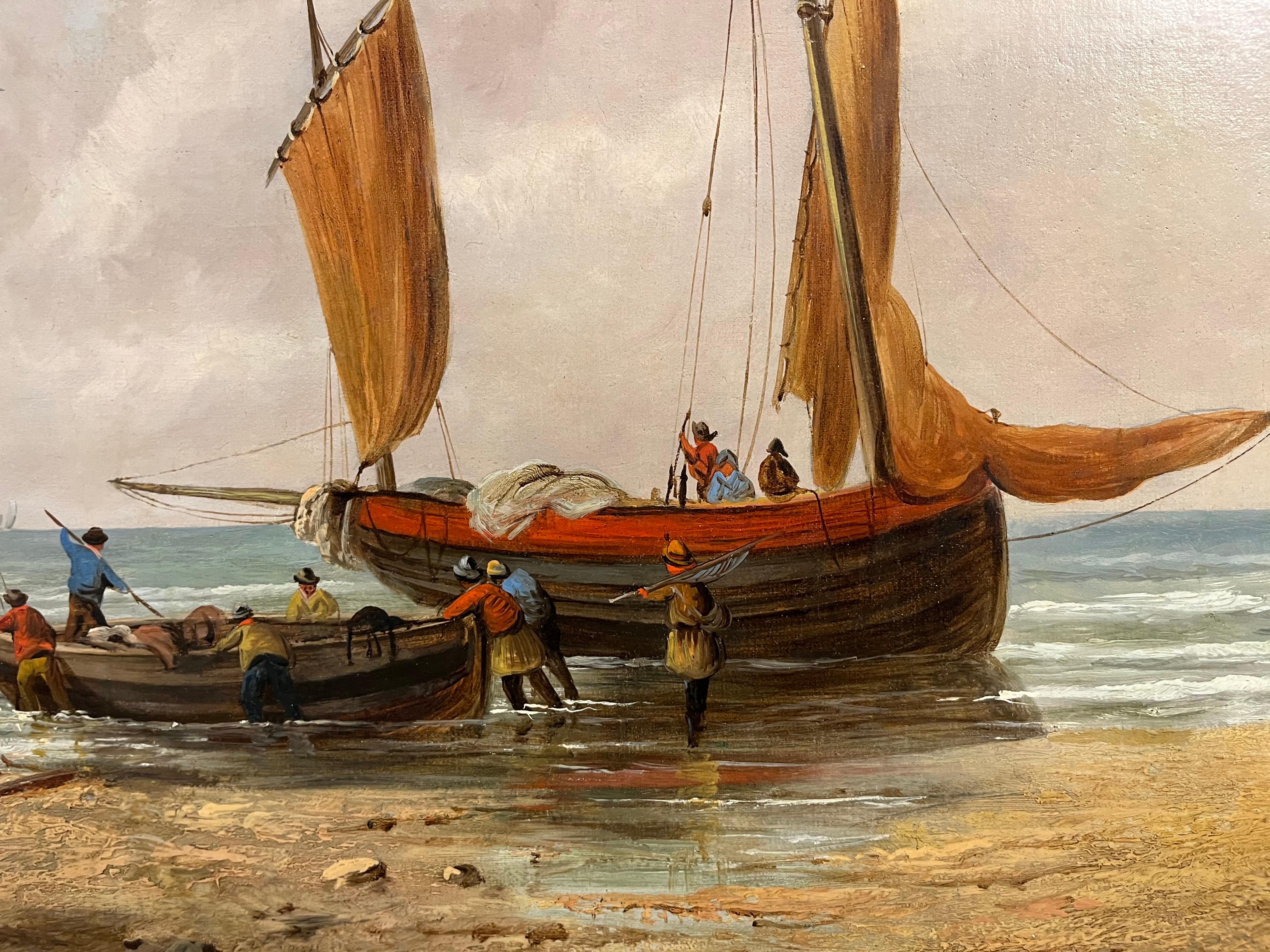 OLD MASTER OIL PAINTING GRANDE Alta calidad Siglo XIX Coger Marco dorado en venta 2
