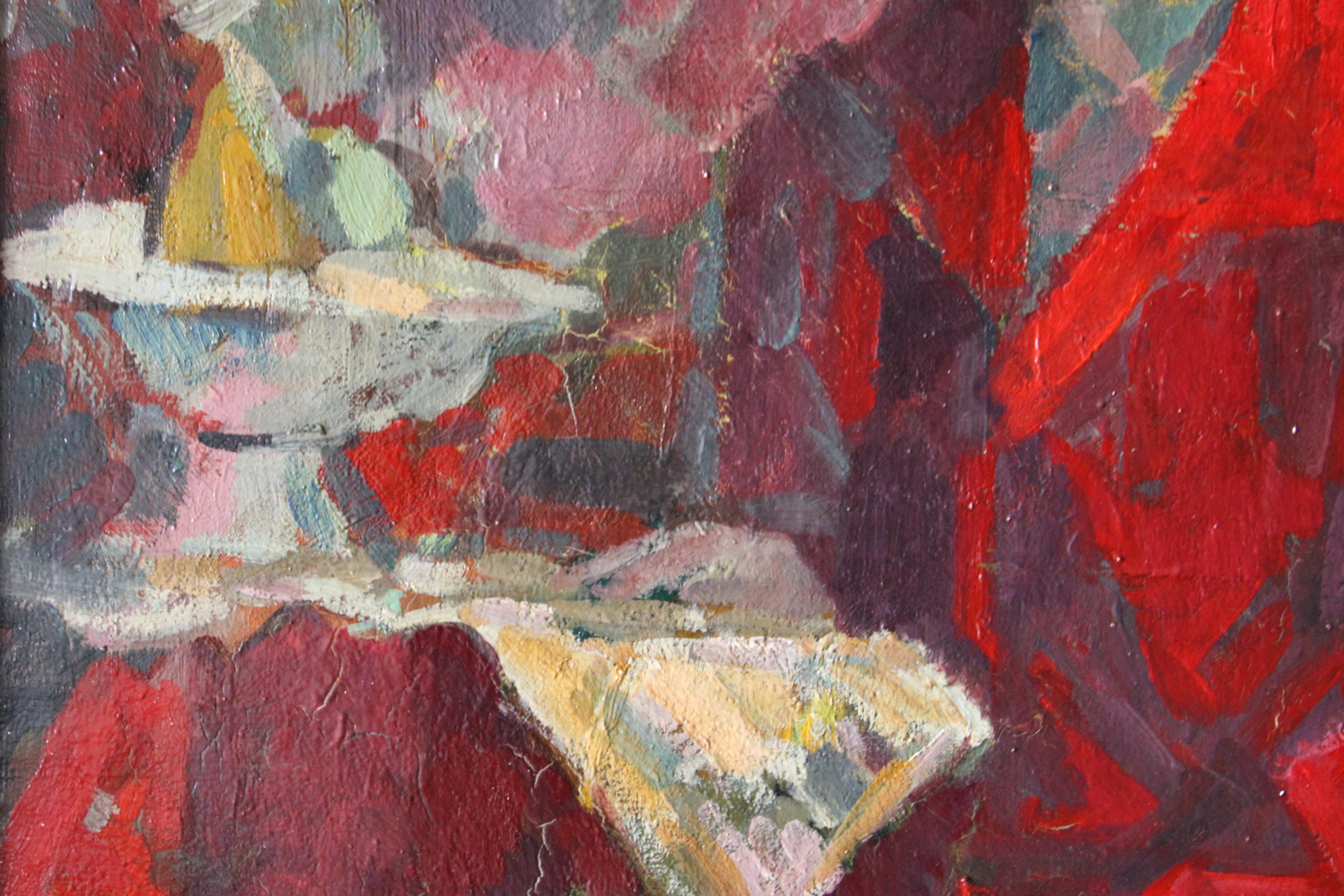 Ritratto di donna colorato post impressionista d'epoca, impressionista francese 7