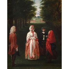 Oil Painting of a Garden Scene from ‘The Heart of Midlothian’ by Leslie