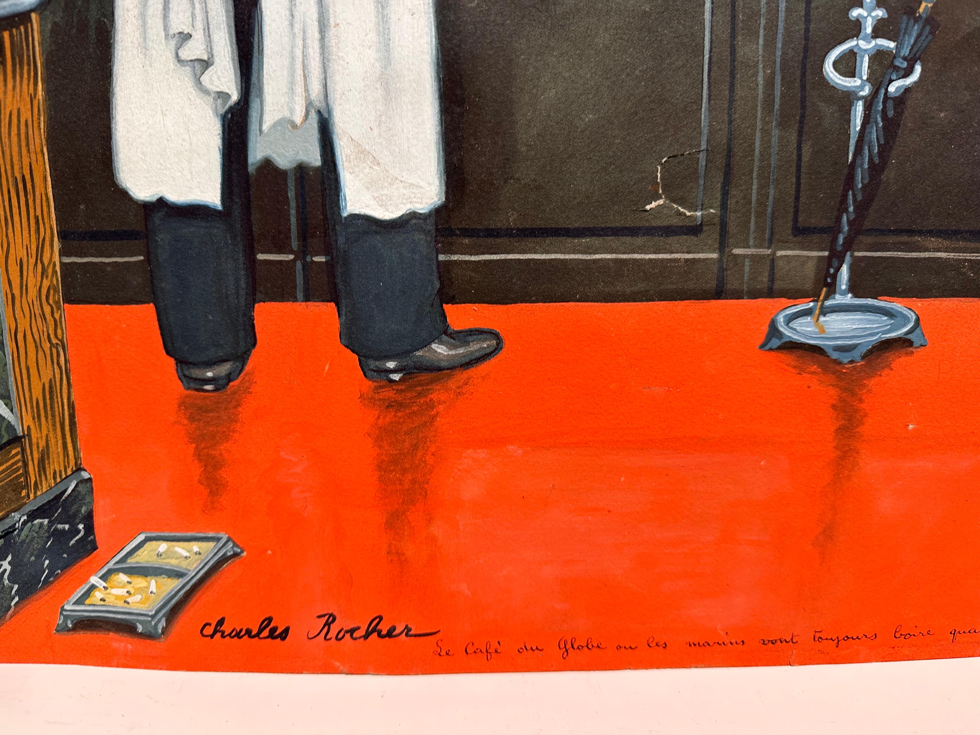 Matrosen im Cafe du Globe  – Painting von Charles Rocher