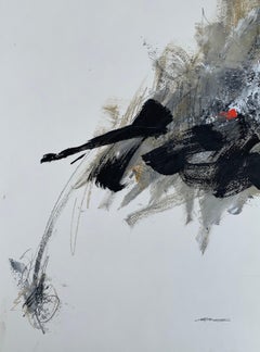 Breakdance by Charles Ross, Vertical Abstract Mixed Media on Paper Painting