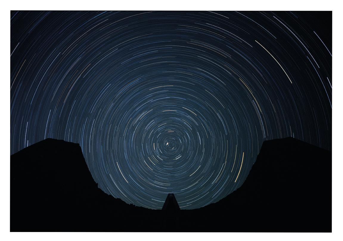 Charles Ross Landscape Photograph - Star Axis, Star Trails, 1.5 hours