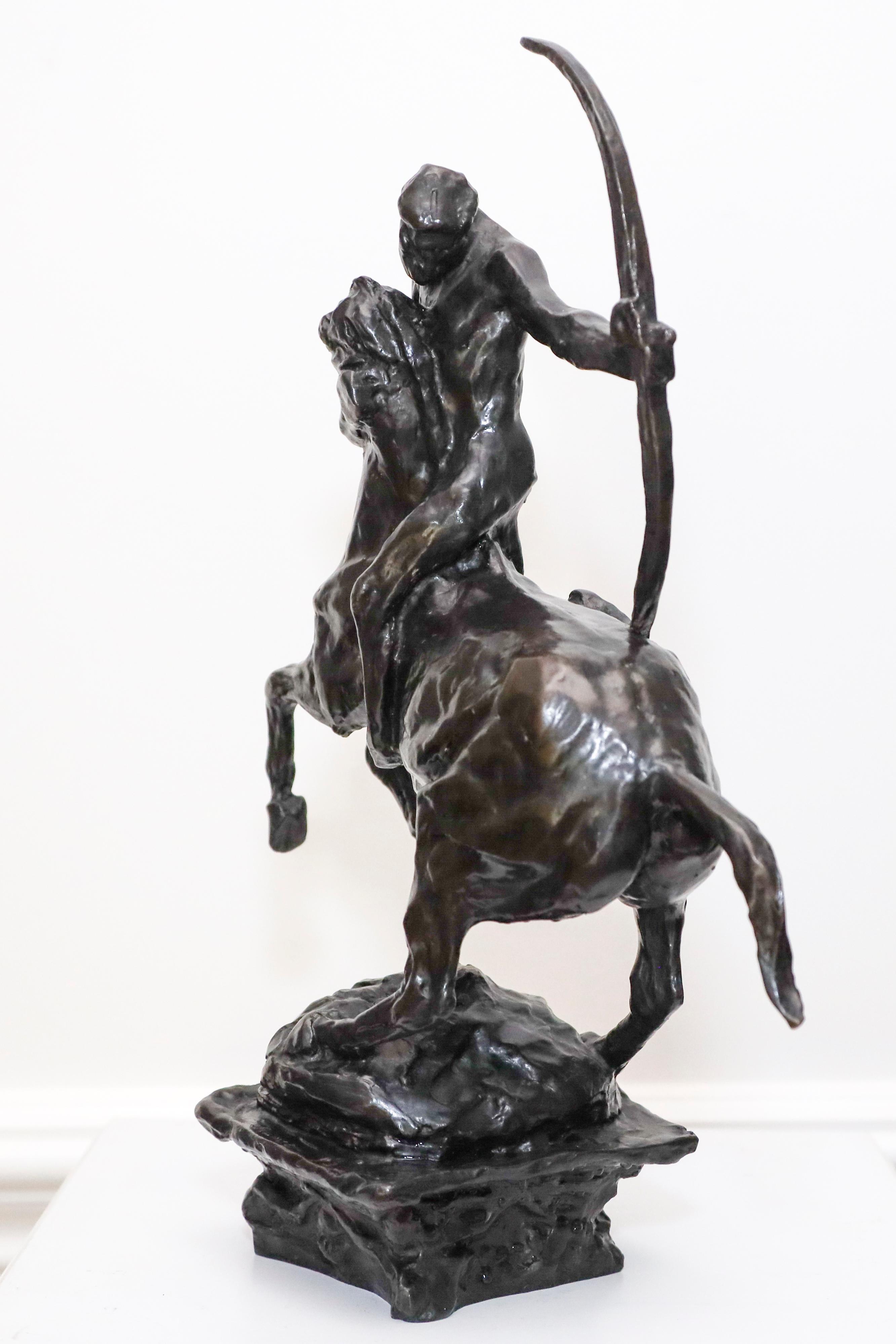 Zentaur Bronze-Skulptur  (Gold), Figurative Sculpture, von Charles Rumsey