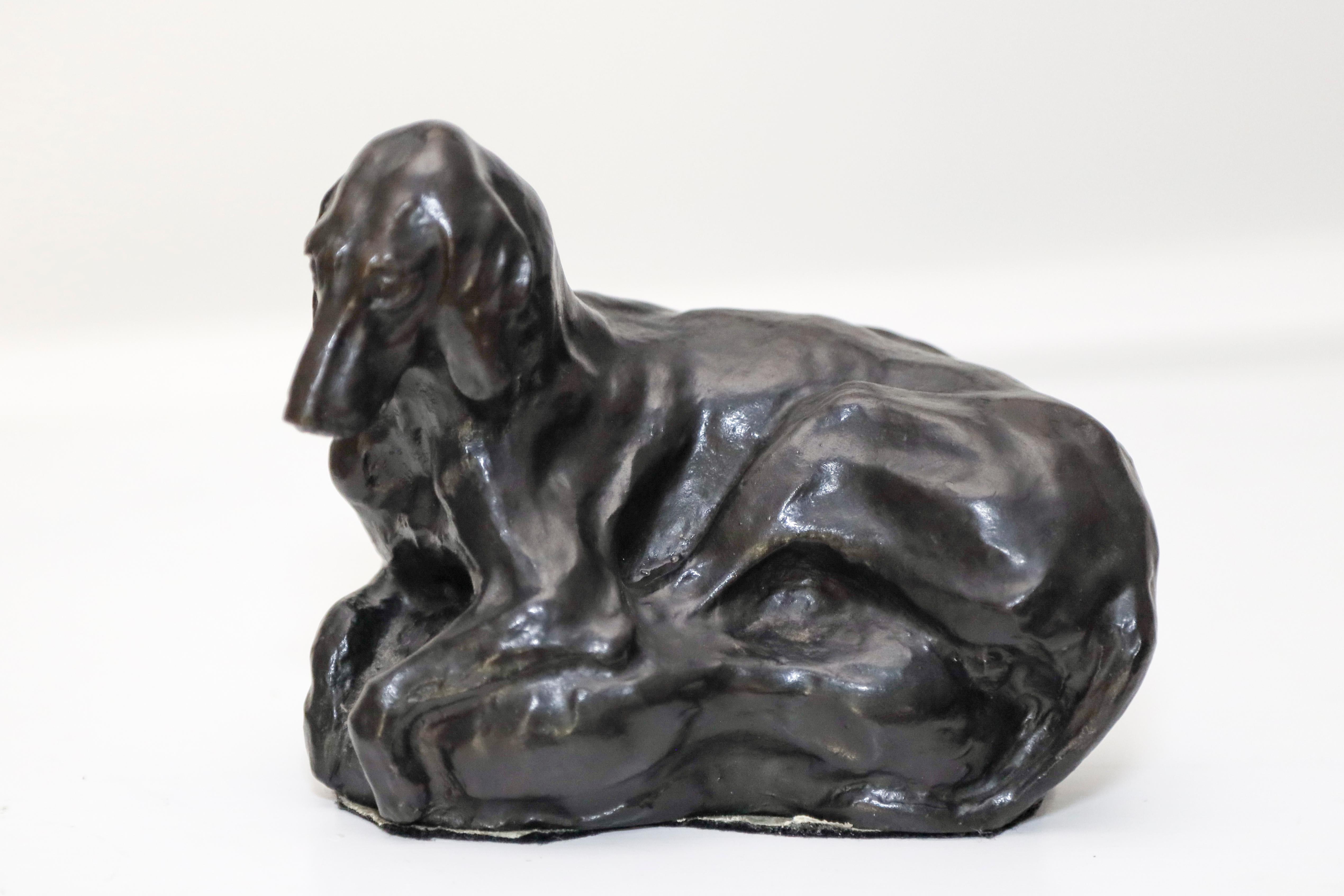 Fox Hound After the Hunt, Bronze Sculpture by Charles Rumsey