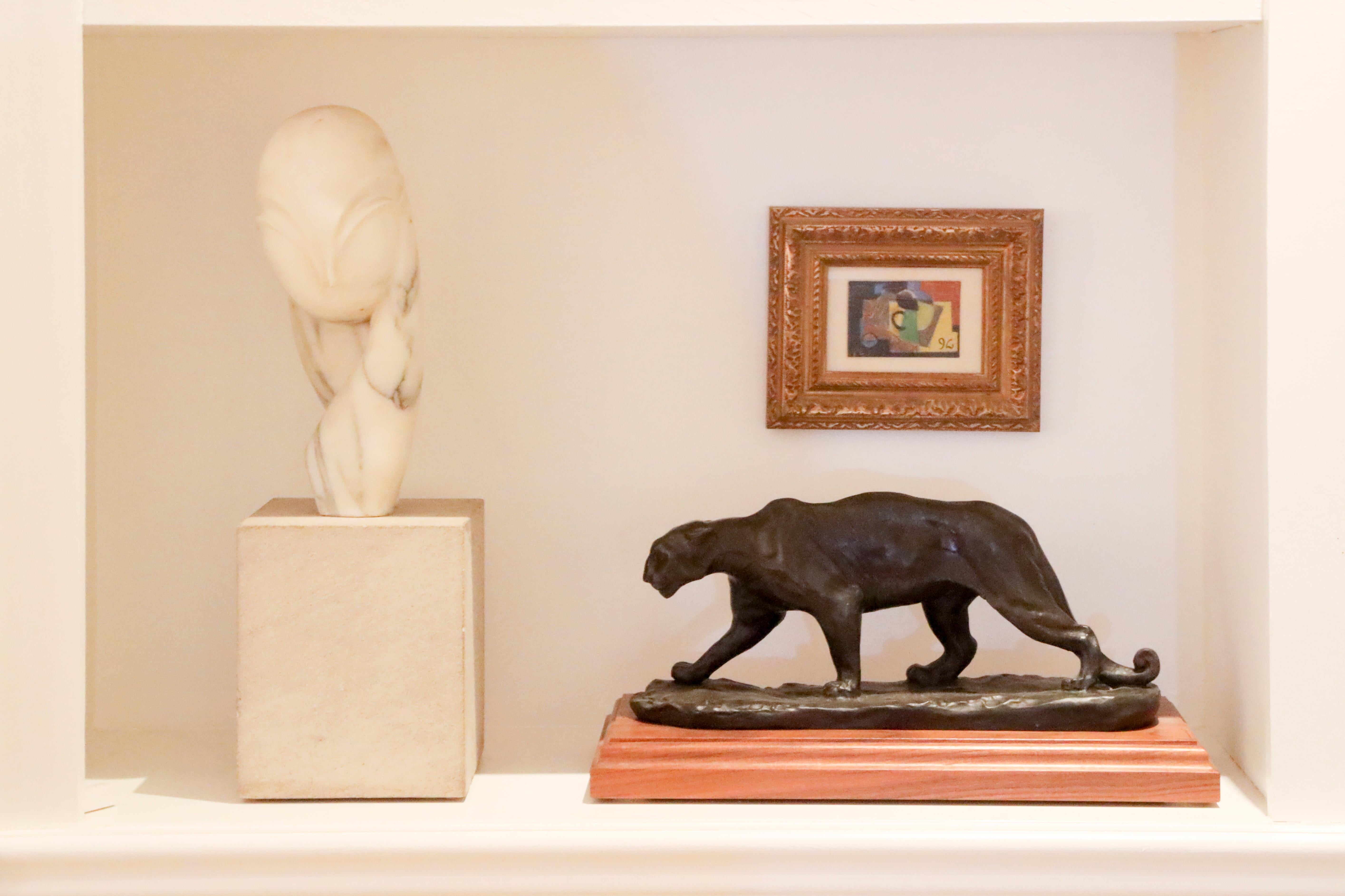 Walking Puma - Sculpture by Charles Rumsey