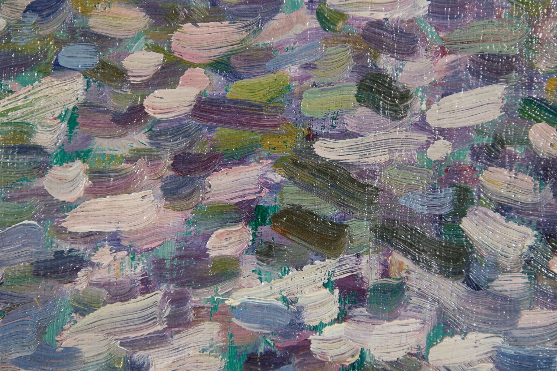 Flowering Tree Backyard Impressionist Landscape (Amerikanischer Impressionismus), Painting, von Charles Salis Kaelin