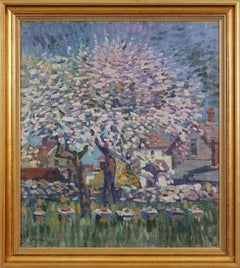 Flowering Tree Backyard Impressionist Landscape
