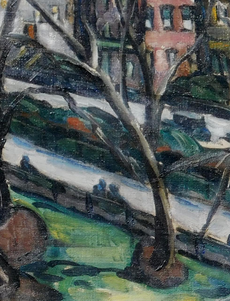Charles Schlein New York Subject Oil on Board For Sale 3
