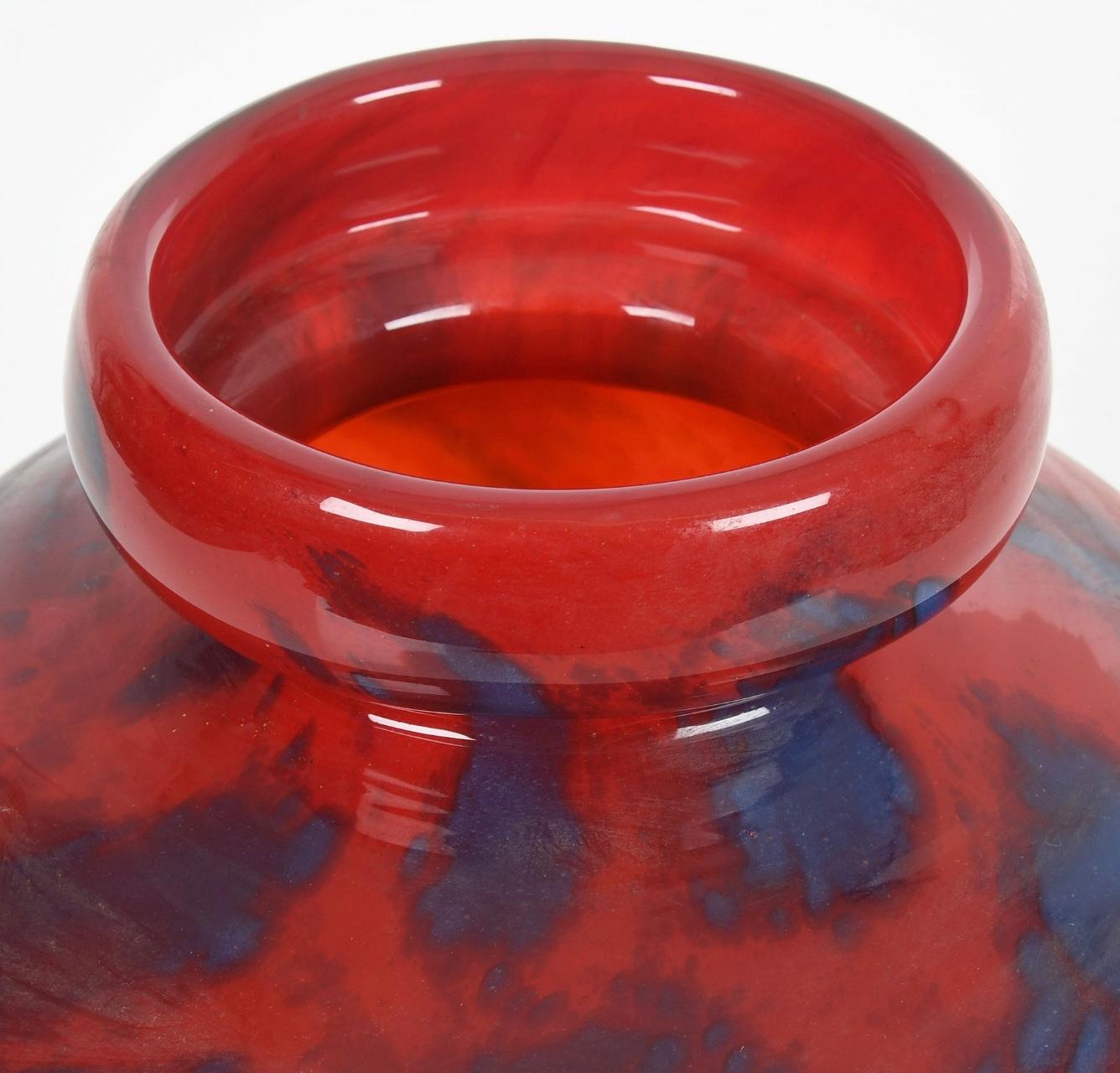 Art Déco Charles Schneider (1881 - 1953) Vaso in vetro artistico in vendita