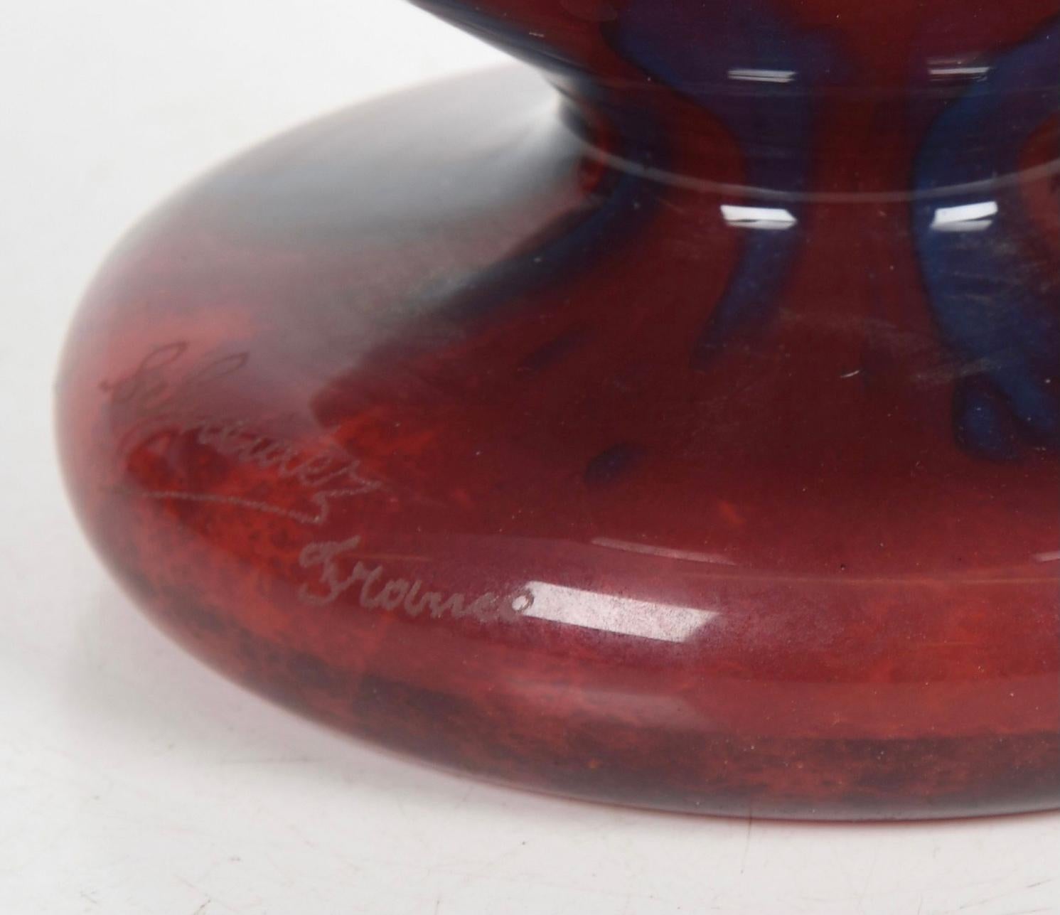 Cotto in fornace Charles Schneider (1881 - 1953) Vaso in vetro artistico in vendita