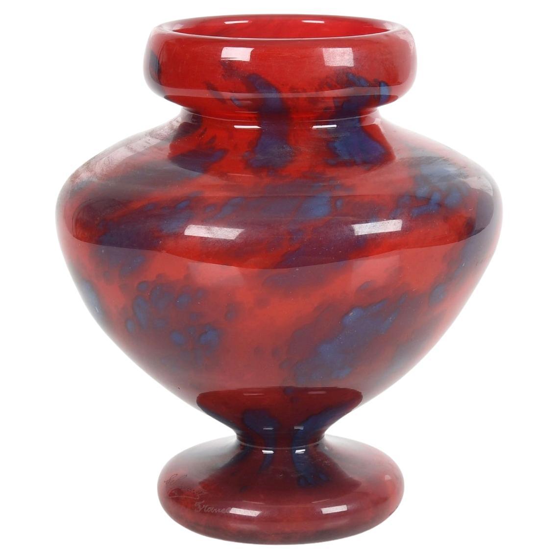 Charles Schneider (1881 - 1953) Art Glass Vase