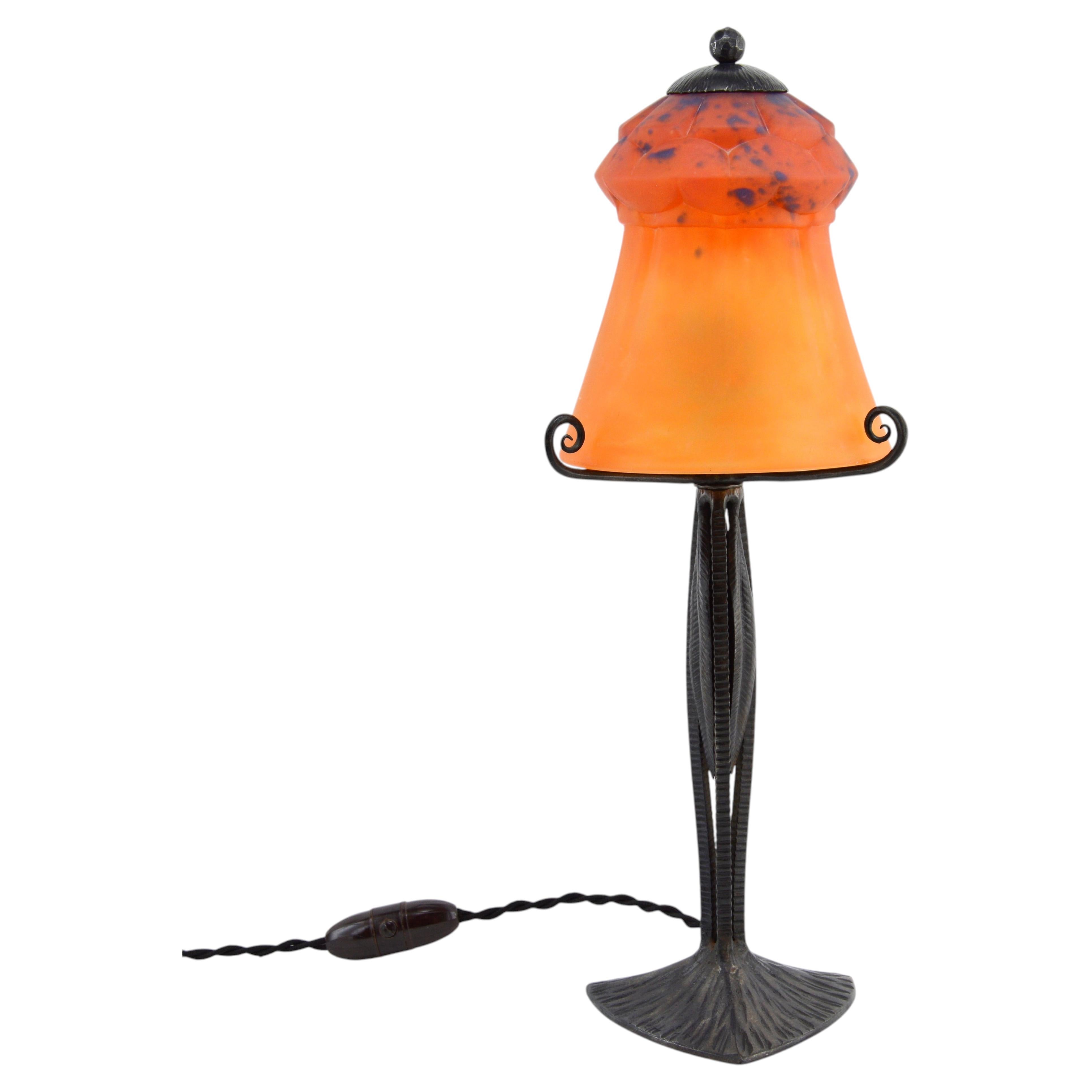 Lampe de table Art déco française de Charles Schneider et Henri Fournet, 1920