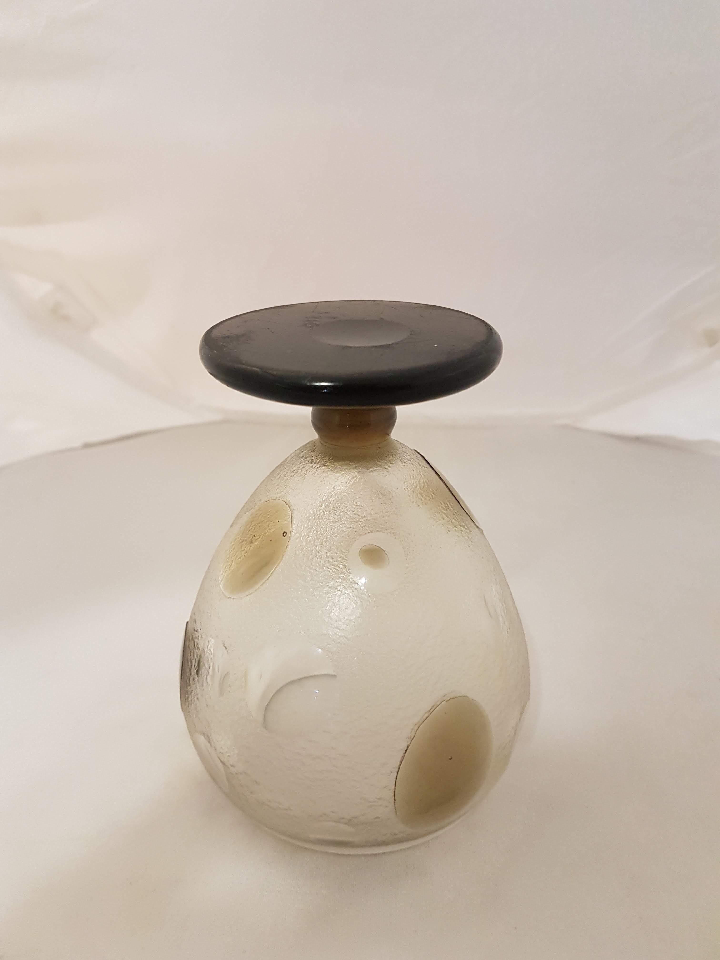 French Charles Schneider Art Deco Glass Vase With Smoked Details