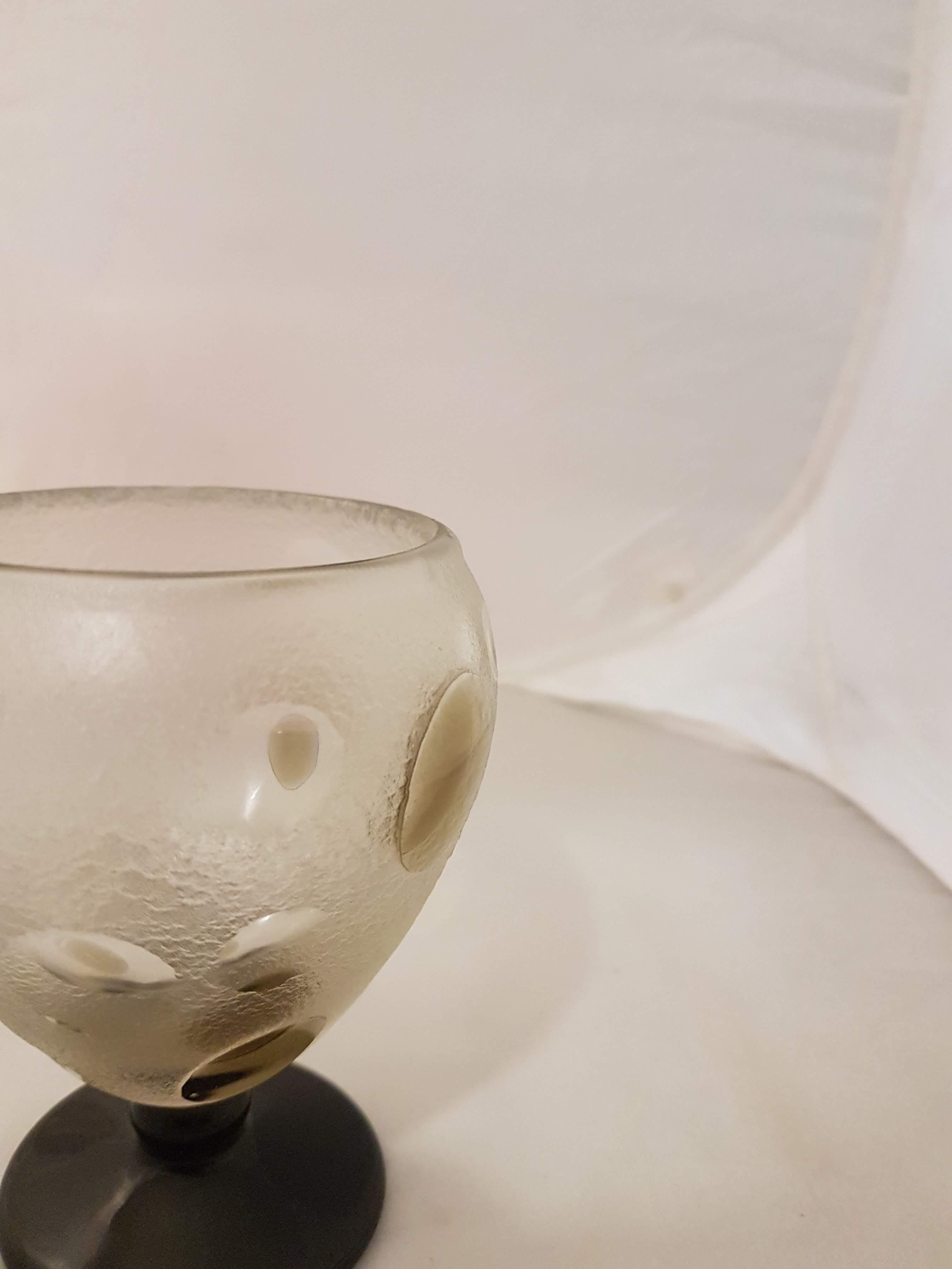 Charles Schneider Art Deco Glass Vase With Smoked Details In Good Condition In Mexico City, MX