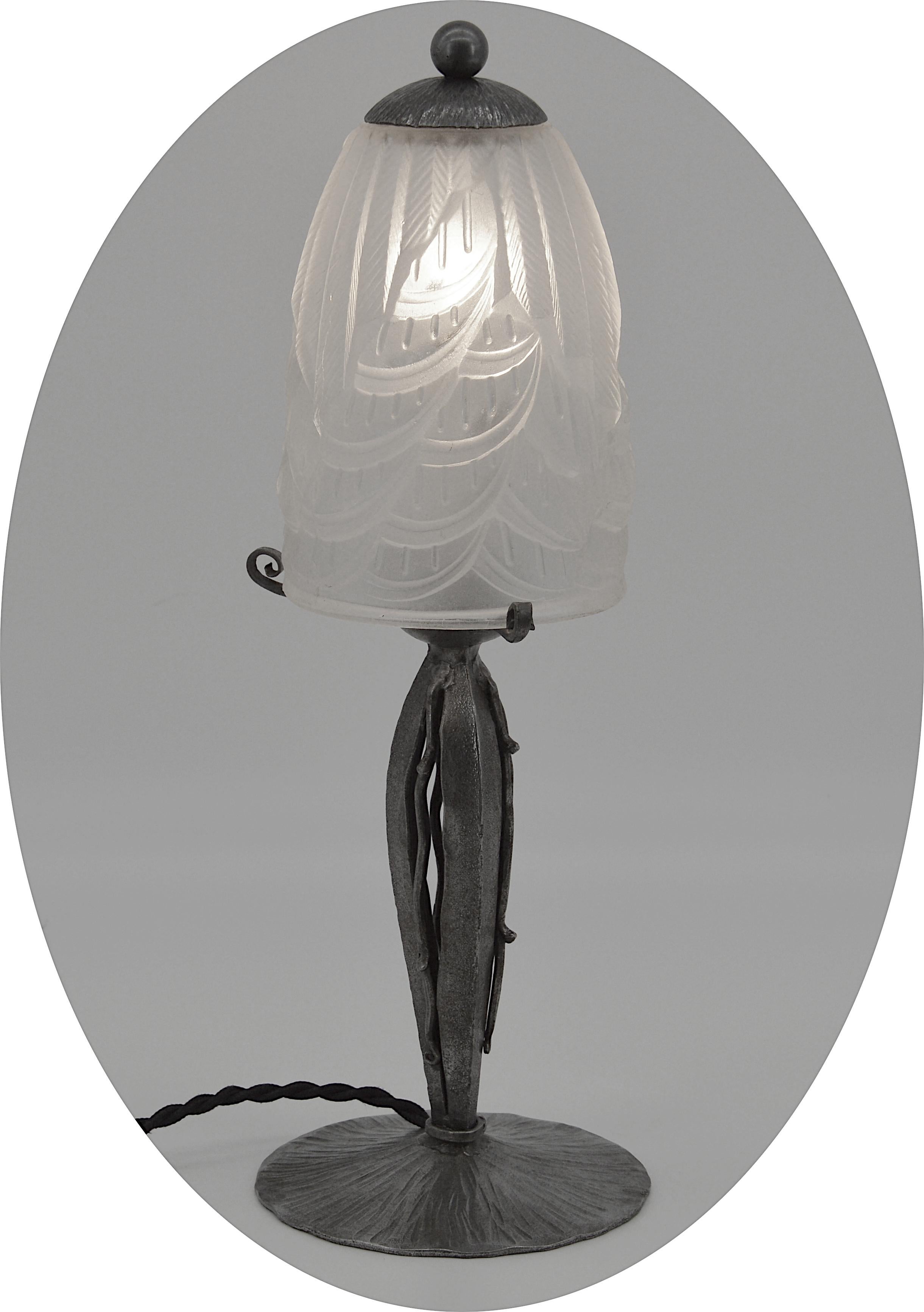 French Charles Schneider Art Deco Table Lamp, 1920 For Sale
