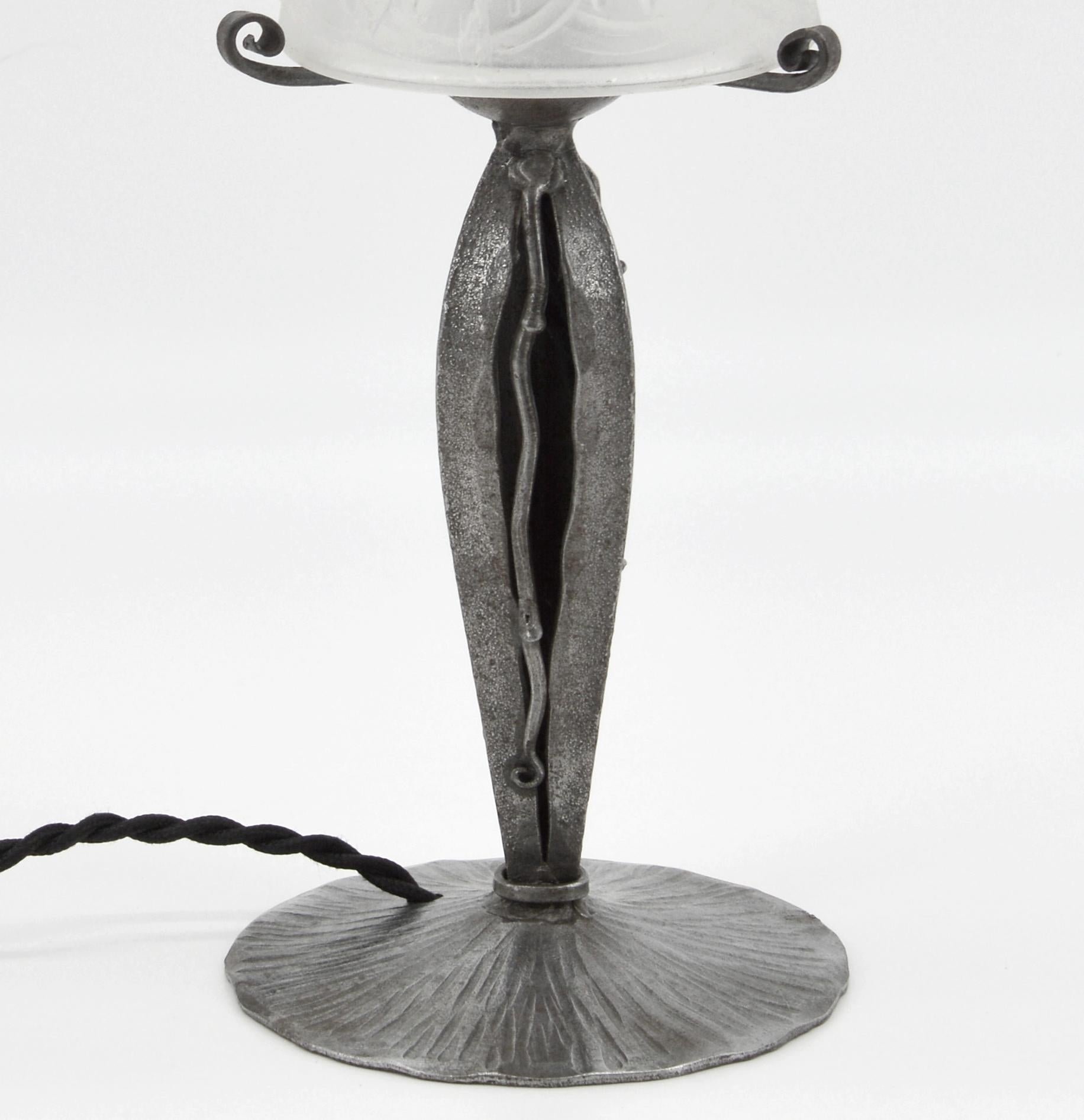 Charles Schneider Art Deco Table Lamp, 1920 In Good Condition For Sale In Saint-Amans-des-Cots, FR