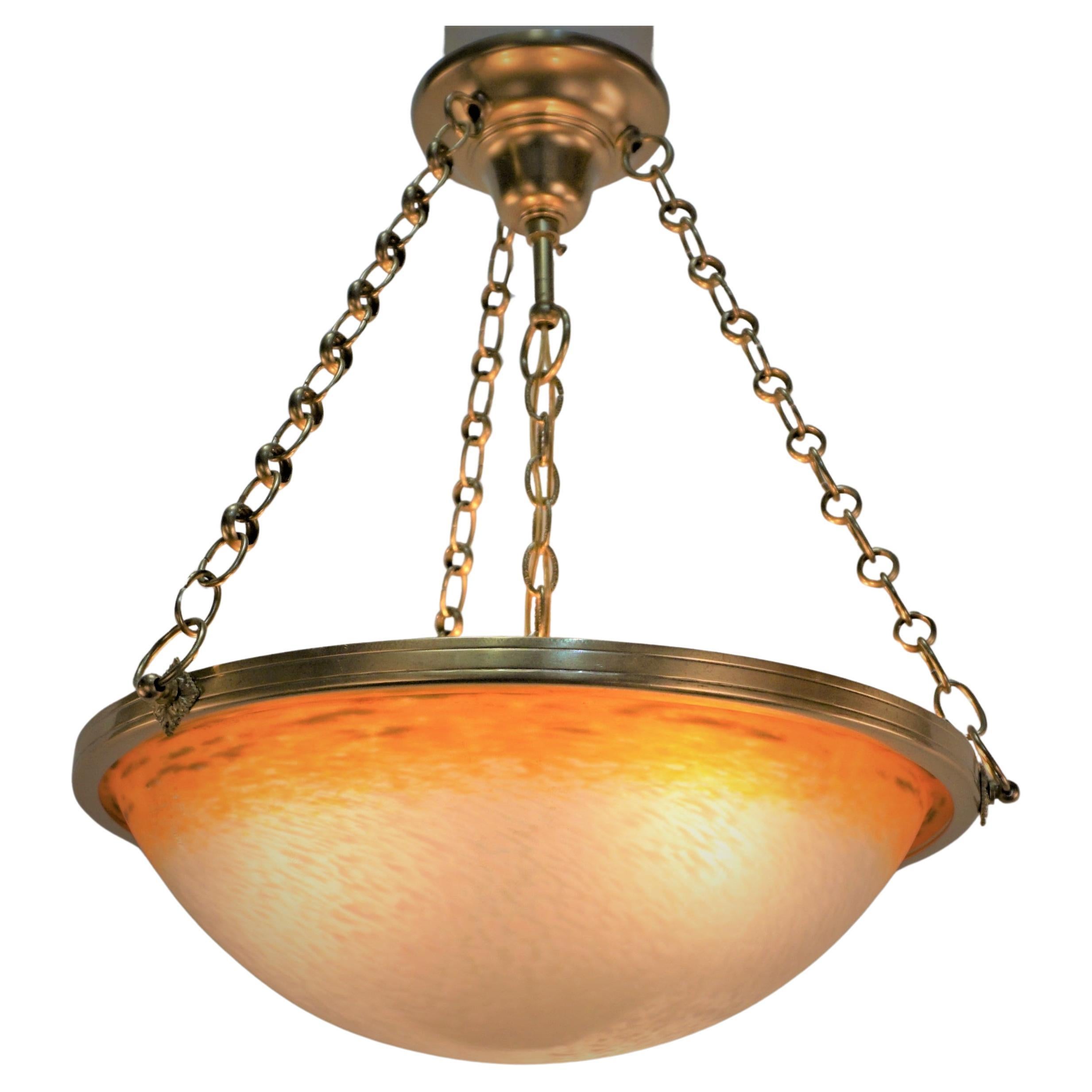 Charles Schneider Blown Glass Pendent Chandelier