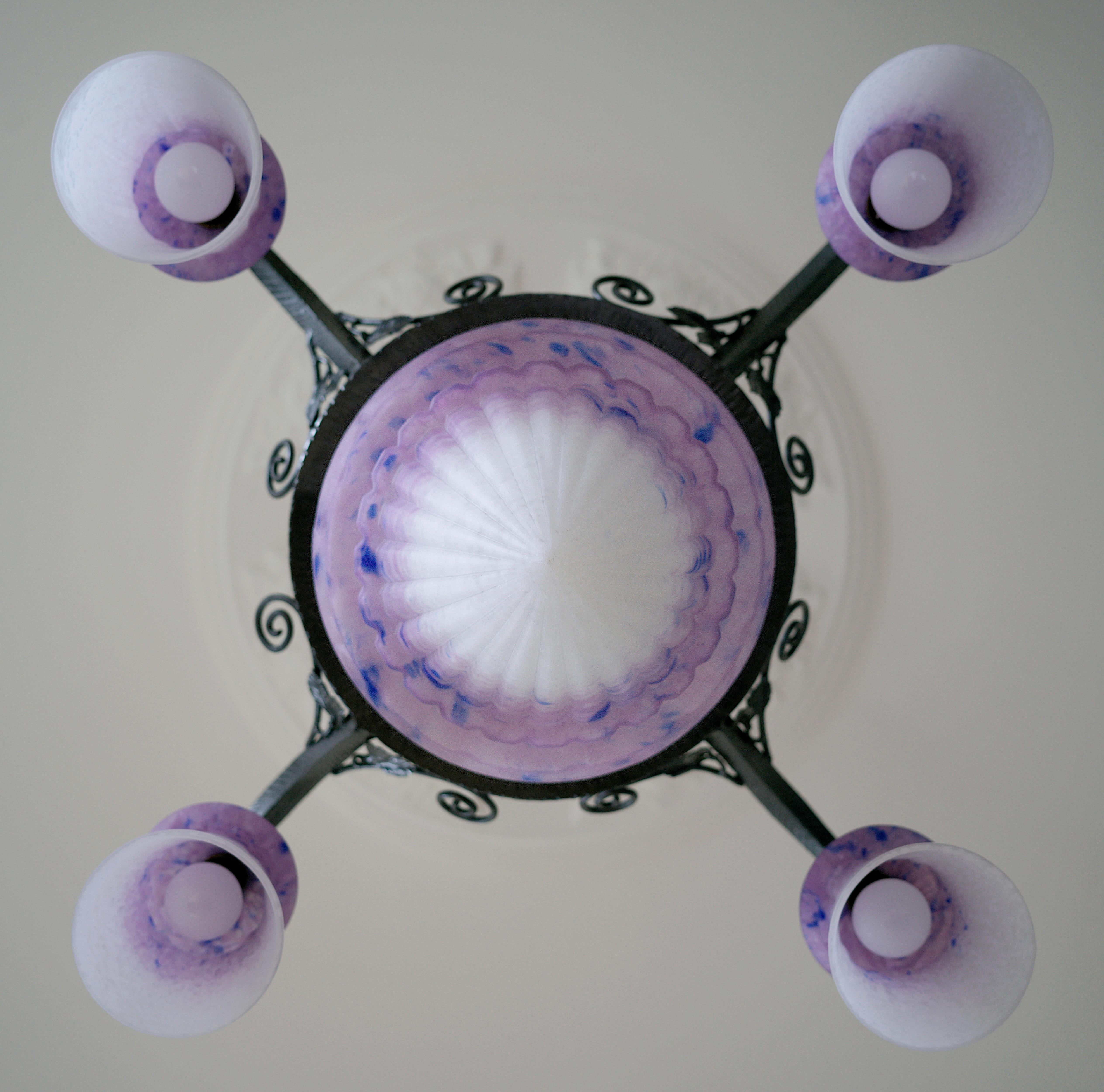 Inizio XX secolo Lampadario Charles Schneider, 1920 in vendita