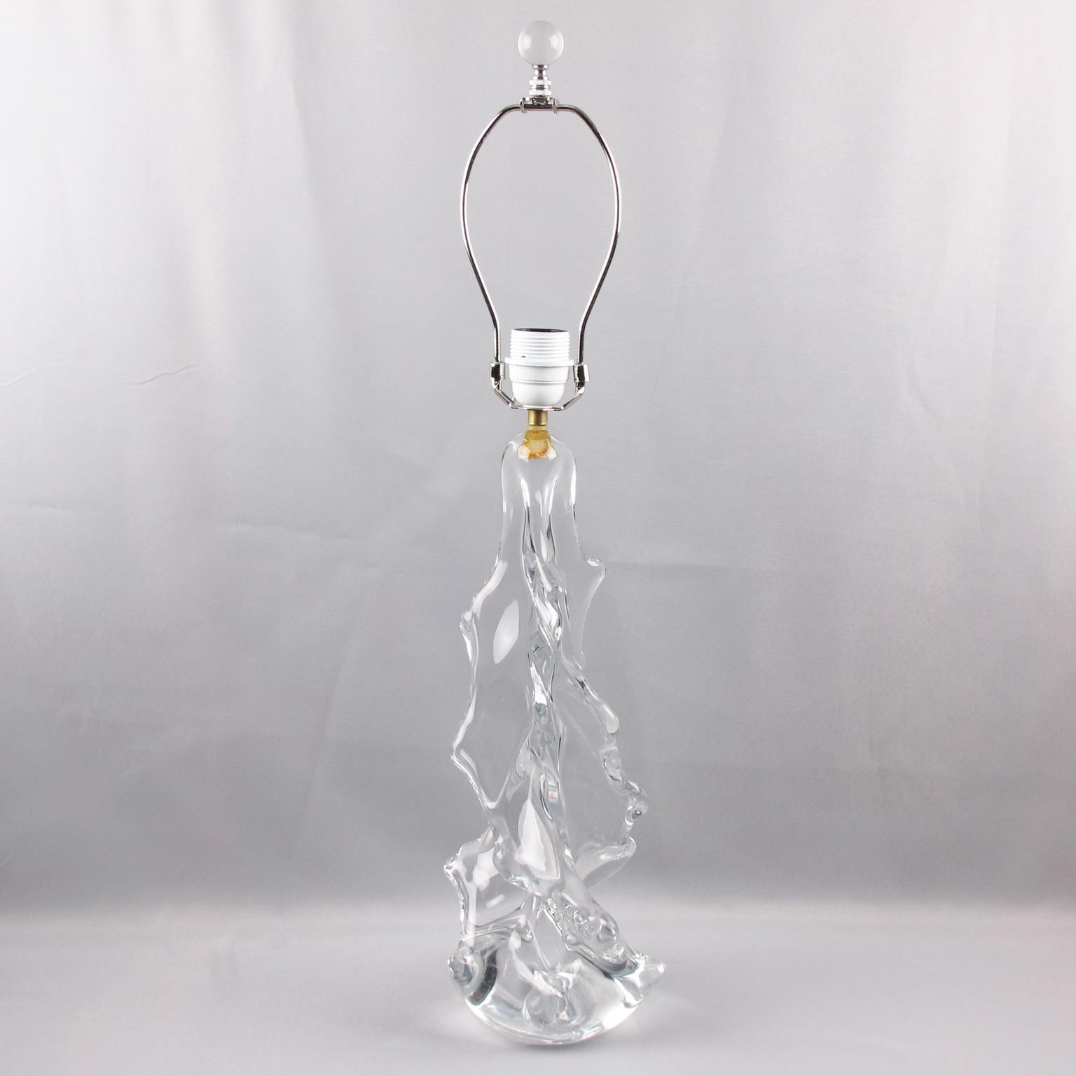 Charles Schneider Crystal Art Glass Table Lamp, 1950s For Sale 1