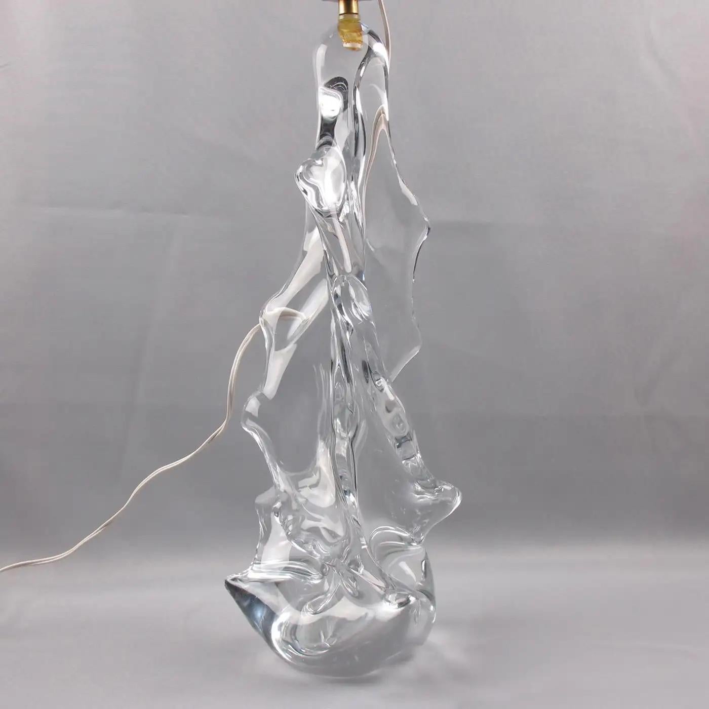 Charles Schneider France Crystal Art Glass Table Lamp, 1950s For Sale 1