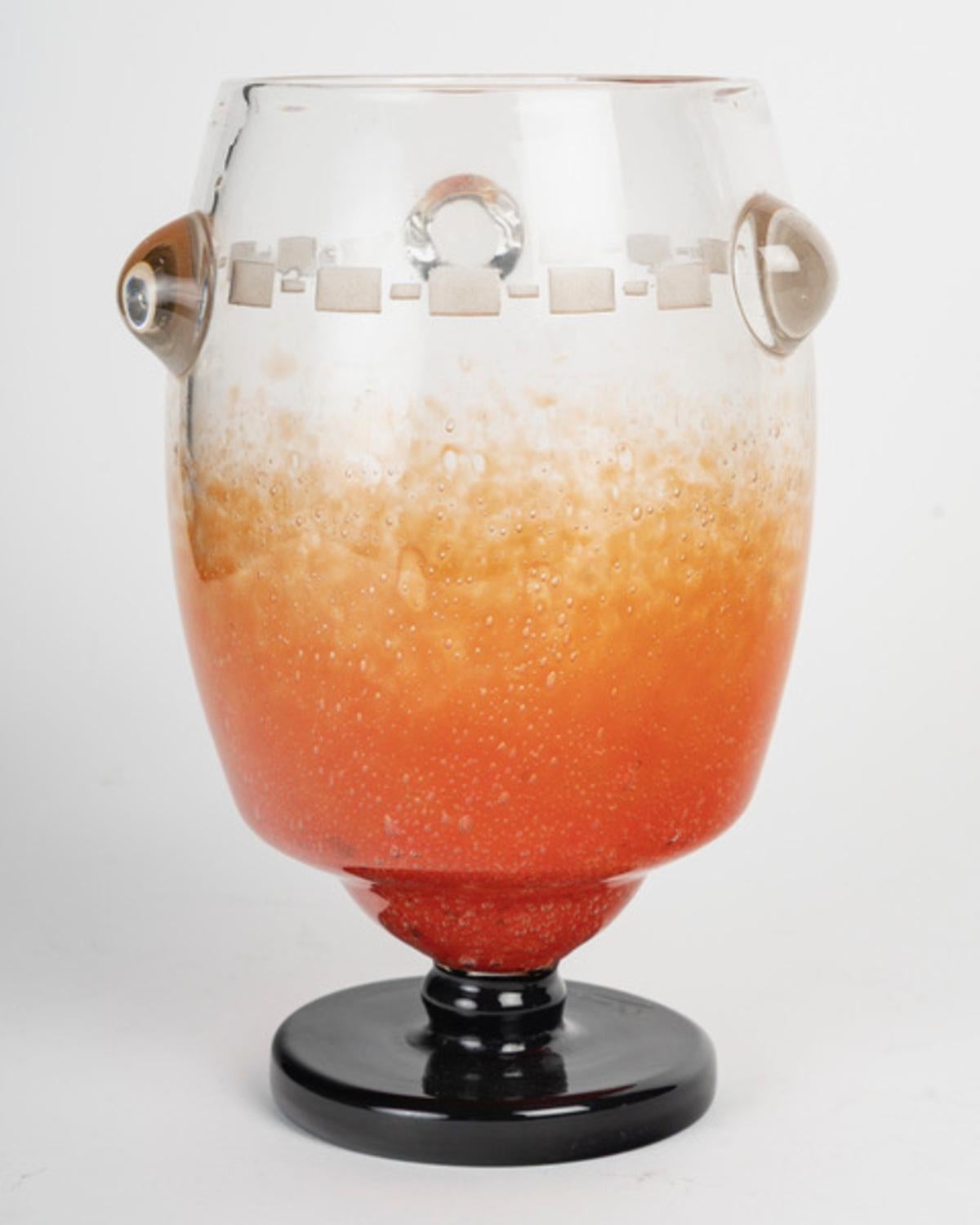 Francese Charles Schneider (francese, 1881-1953), Vaso in vetro marmorizzato in vendita