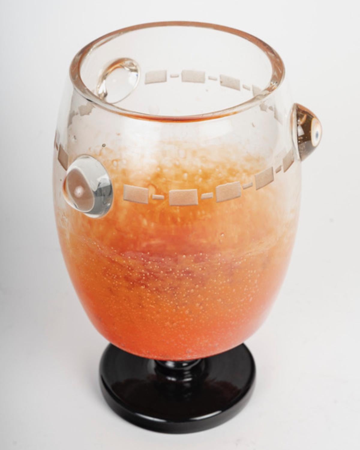 Charles Schneider (francese, 1881-1953), Vaso in vetro marmorizzato In condizioni ottime in vendita a SAINT-OUEN-SUR-SEINE, FR