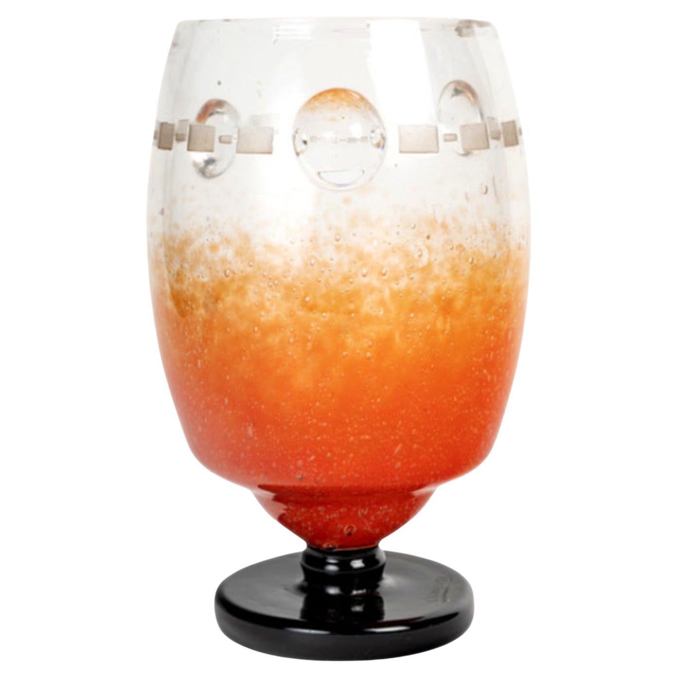 Charles Schneider (francese, 1881-1953), Vaso in vetro marmorizzato