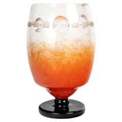 Vintage Charles Schneider (French, 1881-1953), Marmorated glass vase